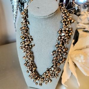 GII Chocolate Pearl Tassell Style Necklace Sterling Silver